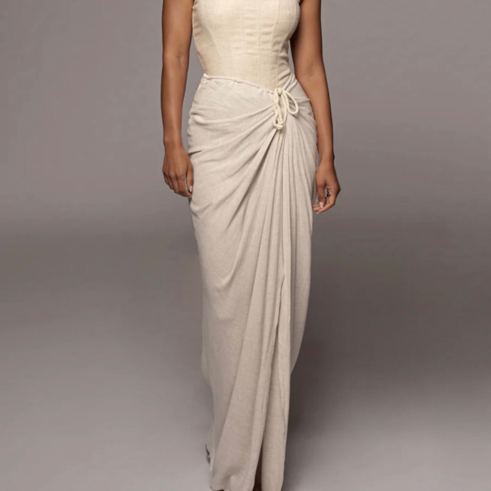 Linen Slit Maxi Skirt